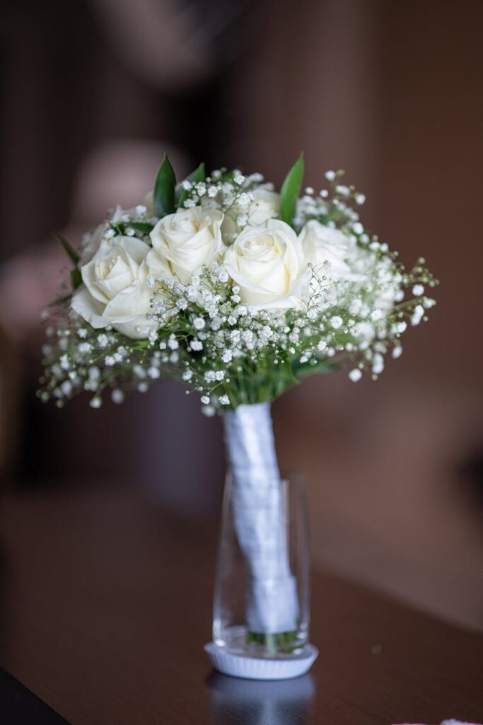 wedding bouquet in vase